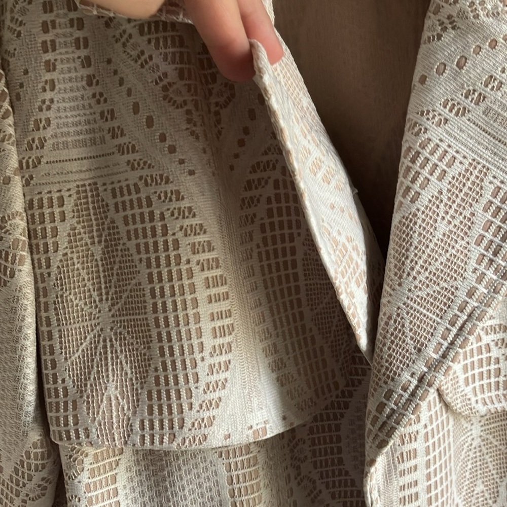 Pixley pink/cream lace pattern blazer M - Picture 3 of 8